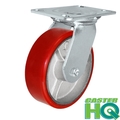 Casterhq 8"x2" Red Polyurethane on Iron Wheel, Swivel Caster, Capacity: 1, 4 35CS820PU84V-04